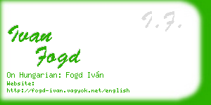 ivan fogd business card