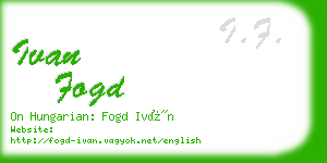 ivan fogd business card